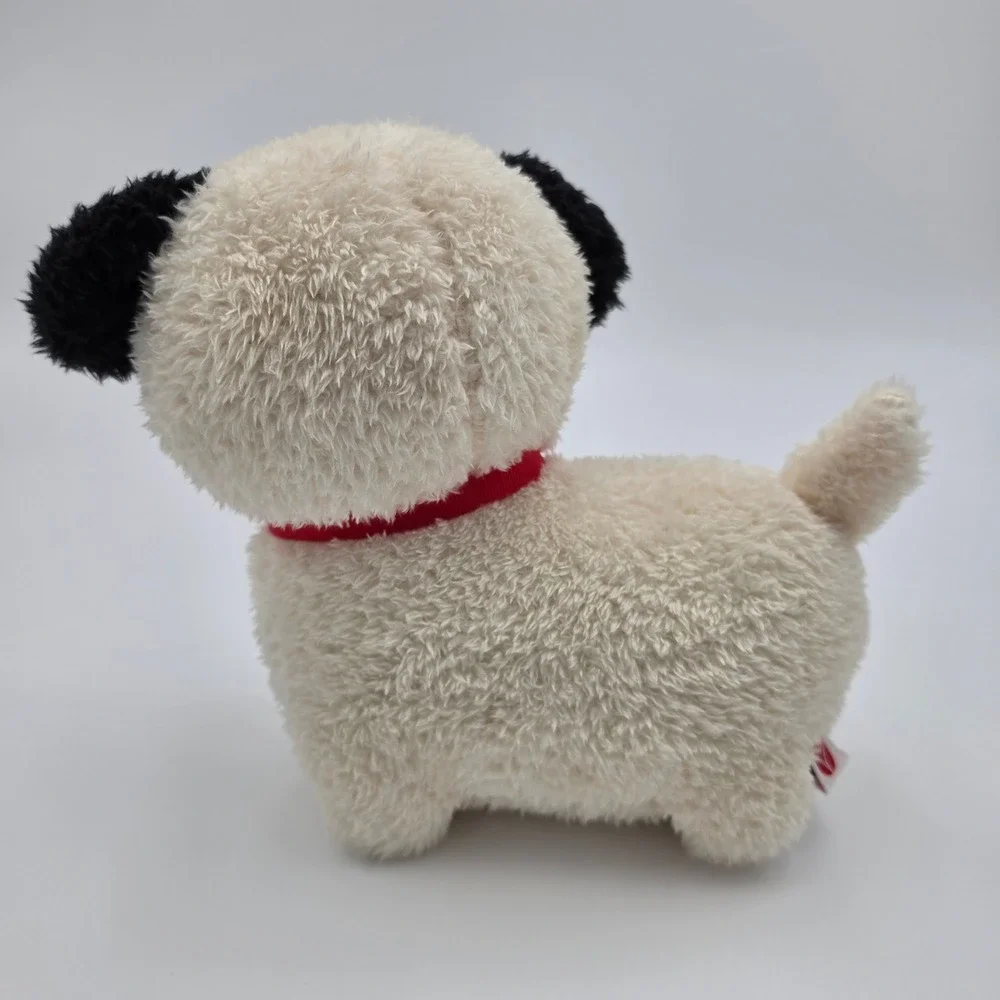 American Greetings Plush Puppy Dog Cream Black Ears Red Heart Valentine 7.5 in.